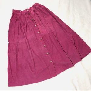Eddie Bauer High Waisted Pleated Corduroy Skirt